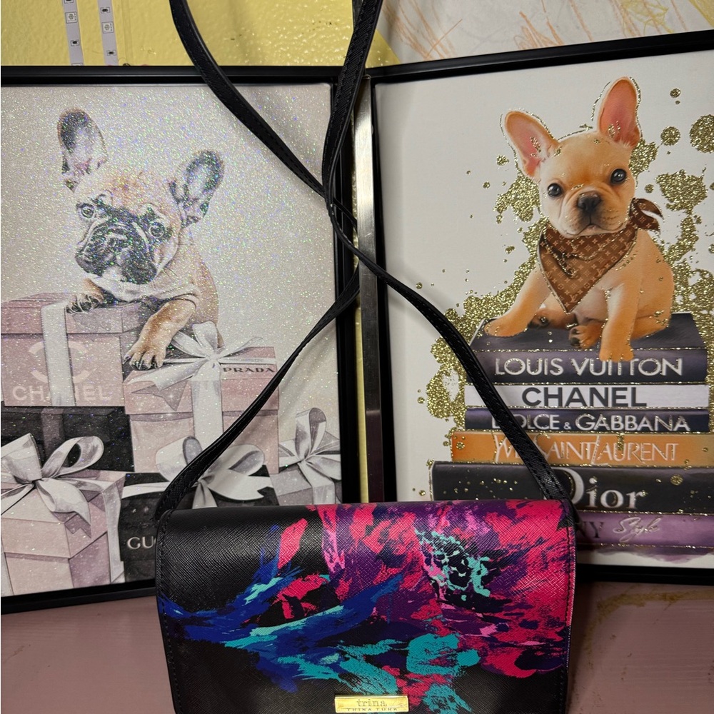 Trina Turk Black and Multicolor Crossbody Bag